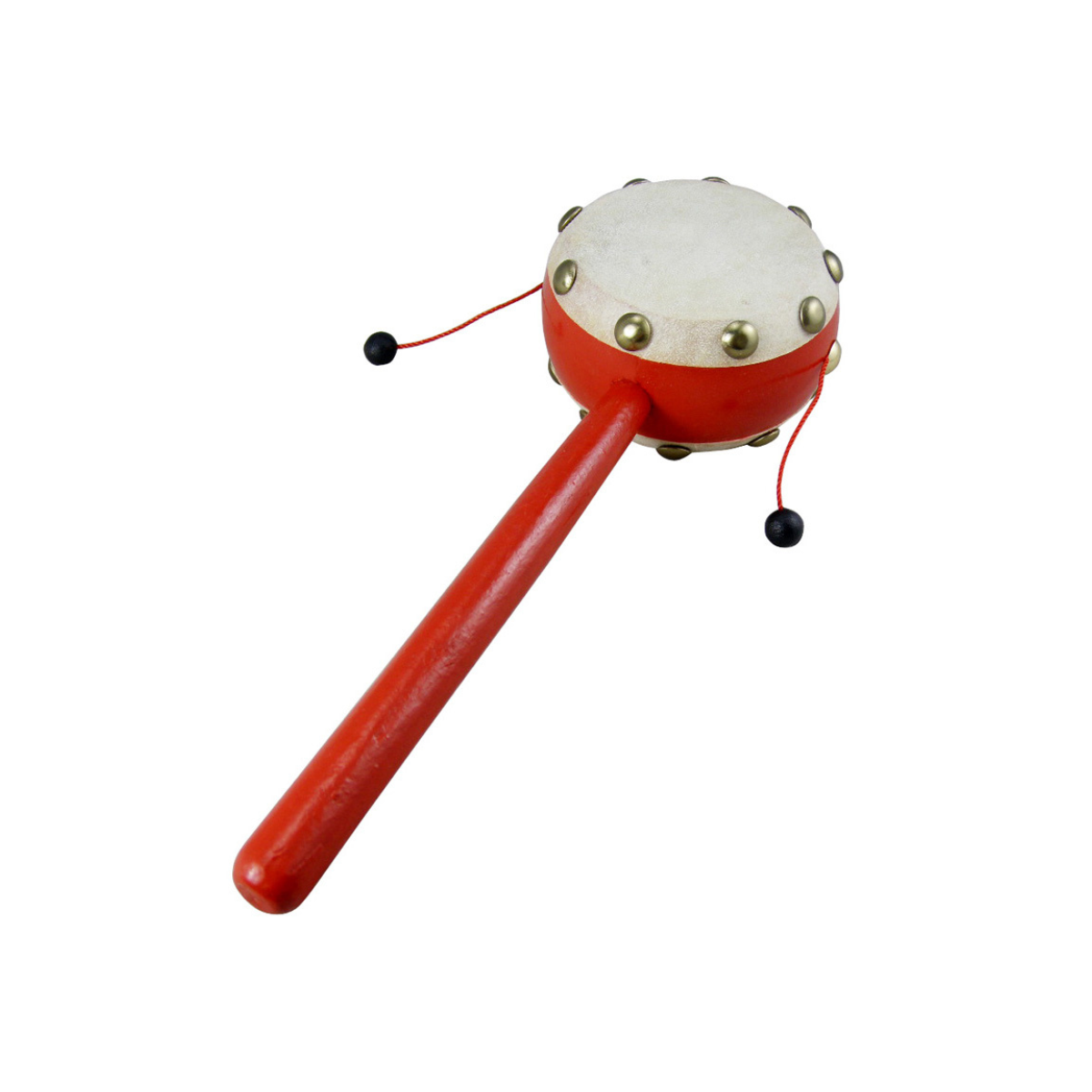 Children's wooden hand drum, double-sided rattle